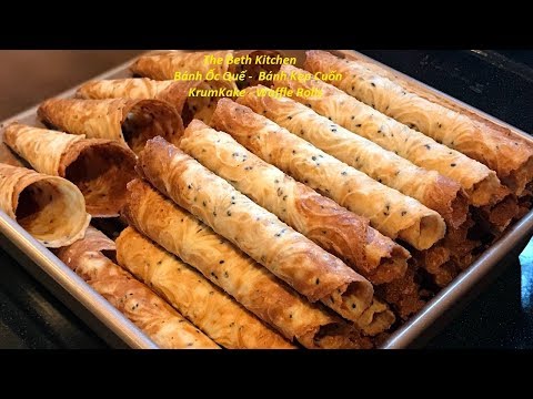 Crispy Waffle Rolls _ Very crispy and delicious Vietnamese version KrumKake Recipe