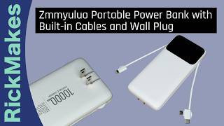 Zmmyuluo Portable Power Bank with Built-in Cables and Wall Plug