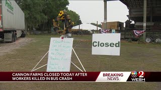 Florida bus crash: Farm where workers were headed  closes 'out of respect' for workers killed