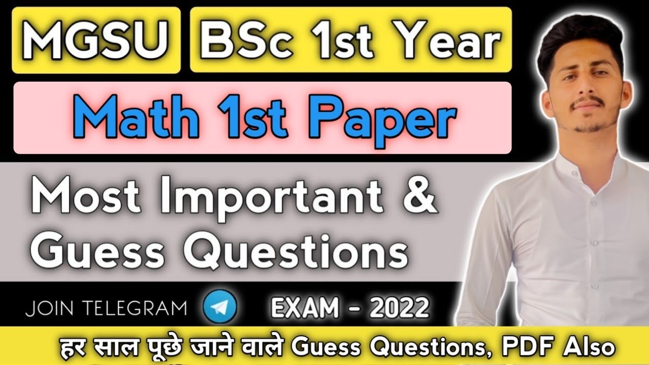 Math 1st Paper, Bsc 1st Year, Most Imp. Questions, Exam 2022, Algebra, MGSU, SK EDUCATION HUB