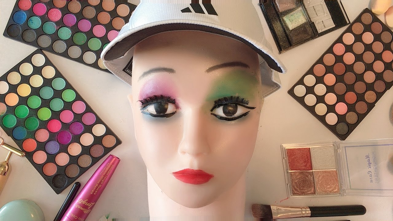 ASMR Makeup on Mannequin  (No Talking) | ASMR Harley Quinn Makeup Satisfying Vídeos