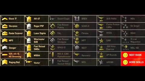 SAS: Zombie Assault 3: Rank/Gun List!