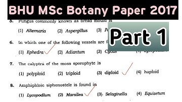 bhu msc botany entrance paper 2017 - Solved Paper - Part 1