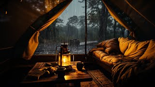 Rain Cozy Camping | Beat Insomnia With Heavy Rain On Camping Tent | Sleep Deeply And Relax Mood