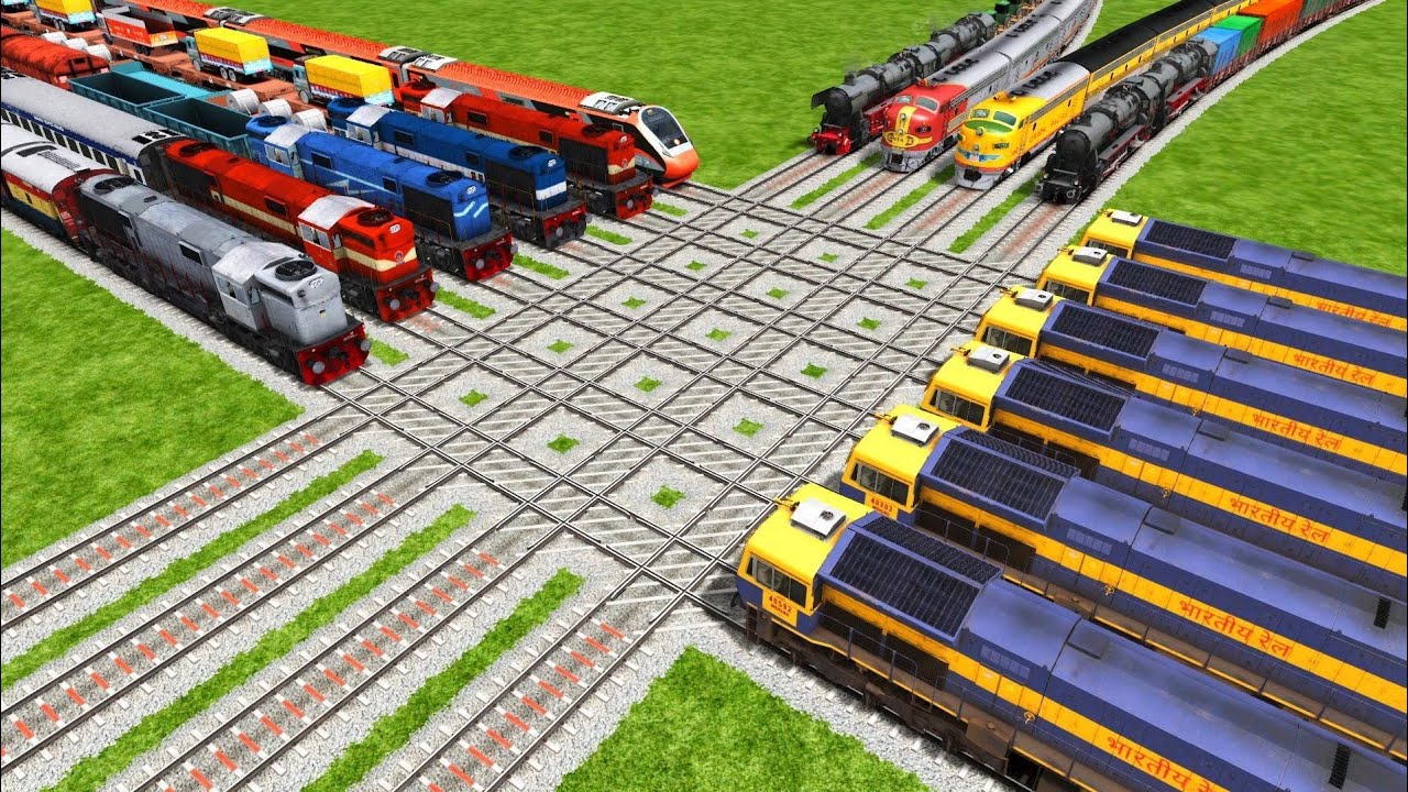 ALL TRAINS COUPLING RUNNING AT DIAMOND🚆RailroadTracks// train Simulator ...