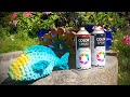 MIT SPRÜHFARBE auf Wolle #petraperle #häkeln #basteln #decoration #haekelanleitung #handmade #diy