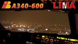 Flightdeck IBERIA Airbus A340-600 Takeoff Lima, PERU (2008)