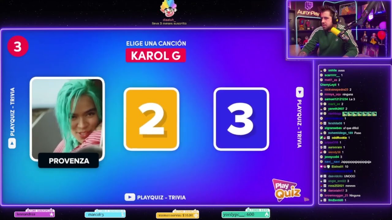 Auron Elije la mejor cancion de 3 - PLAY QUIZ y se ENOJA