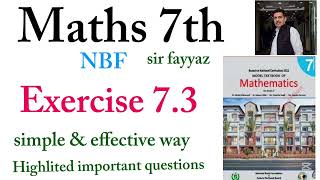 Maths class 7th | exercise 7.3 | ex 7.3 | NBF | unit 7  Transformations  | Sir fayyaz 