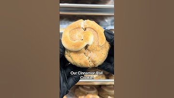 baking (and hand frosting) about 500 of these cinnamon roll cookies every day #bakery #smallbusiness