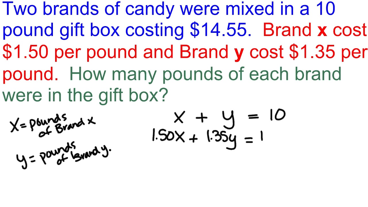 3 2 J Candy Mixture Problem - YouTube