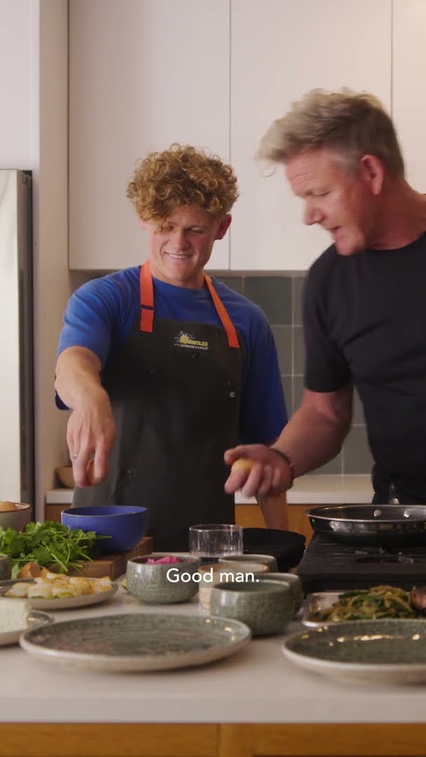 When student and master (or dad) come together come together to make scrambled eggs