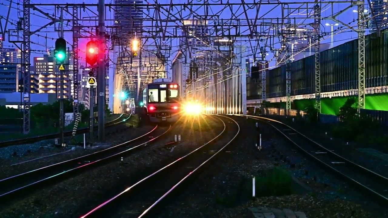 EF65-1124牽引サロンカー彗星大分行きをどっぷり日が暮れた塚本で動画