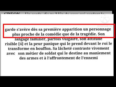1bac Antigone la scène 8 lecture Créon vs le garde page: 46__53 قراءة المشهد الثامن مع الشرح المفصل