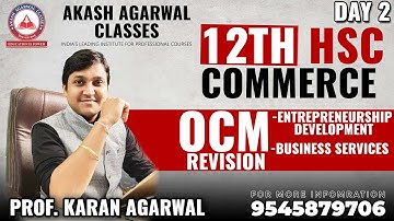 12TH HSC COMMERCE | OCM REVISION  | CHAPTER 3 & 4 | PROF. KARAN AGARWAL
