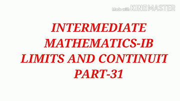IPE MATHS-1B (LIMITS AND CONTINUITY) PART-31