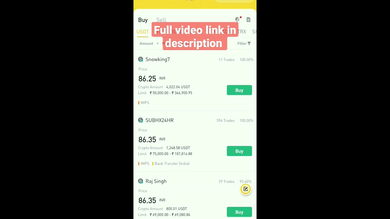  Binance P2P Live Trading In Hindi App Buy And Sell USDT Smart Kamao