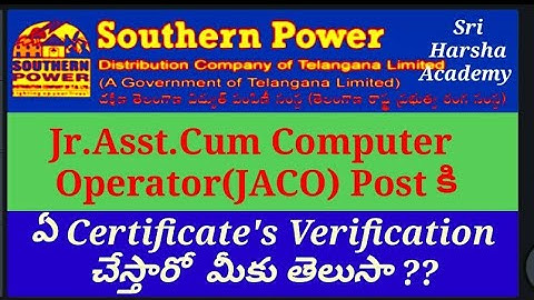 TS.SPDCL.Certificate Verification Of JACO