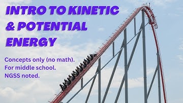Intro to Kinetic & Potential Energy Concepts Without Math. NGSS MS-PS3-1, MS-PS3-2, MS-PS3-5, PS3.A