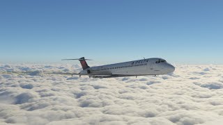 Realistic Flight MD82 Delta Airlines with head tracking and ATC - Raleigh-Durham to New York JFK