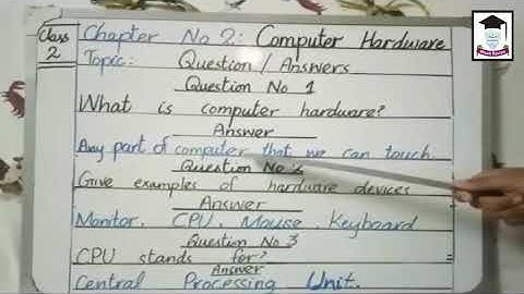 Computer Chapter 2 Computer Hardware Question Answers Part 1 Class 2