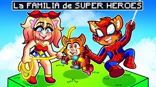 ¡MINECRAFT PERO somos la FAMILIA de SUPER HEROES ! 👨‍👩‍👦🔥 | SRGATO X FLOR MINECRAFT PERO