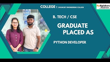 BTech (CSE) Graduate Placement Story From PySpiders Rajajinagar | As a PYTHON DEVELOPER