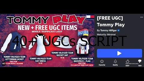 Roblox Tommy Play UPDATED instant 40+ UGCs script + INF coins [Roblox Exploiting]