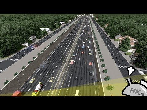 Cities: Skylines - Realistic Suburban Sunken Freeway