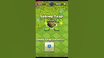 Spring Trap Level 1 to 5 / Clash Of Clans / Spring Trap All Levels Max #youtubeshorts