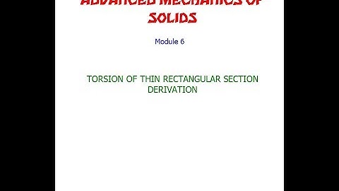 torsion in thin rectangular section