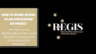Sharing Access to an Application or Project in REGIS