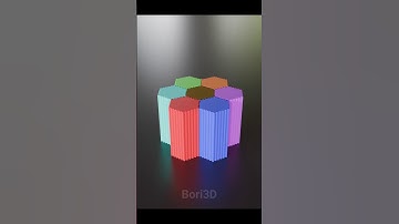 Colourful Hexagonal Structure Satisfying Collapse #satisfying  #animation #blender #simulation