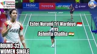 Ester Nurumi Tri Wardoyo 🇮🇩 vs Ashmita Chaliha 🇮🇳 | R 32 Thailand Open 2024