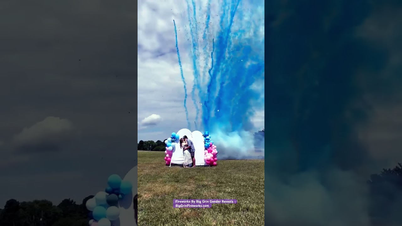 Perfectly done DIY Baby Gender Reveal Smoke Show with “Tutus or Bow ties” 1 case. Congratulations!