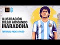 Illustrator Tutorial | Ilustración Diego Armando Maradona | Drawing Step by Step