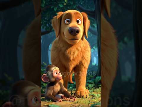 dog and monkey friendship #youtubeshorts #cartoon #ai #viral
