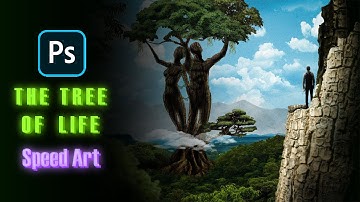 Creating the TREE OF LIFE in Photoshop!  - Myth Speed Art | (Modern Myths Ep. 1)