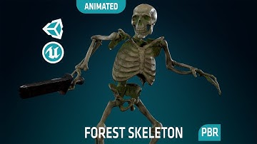 Skeleton Undead Warrior, Forest - Lowpoly - Game Ready - Rigged - Animated - Textured PBR - Preview