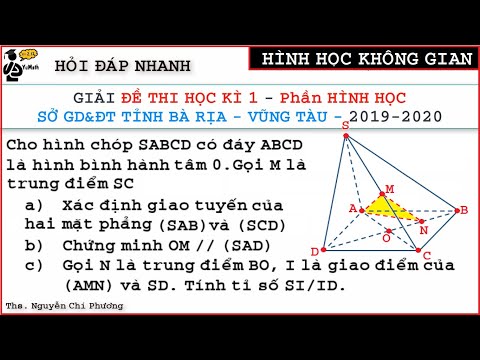 Toán 11: Giải bài hình tự luận - Đề thi học kì 1 môn toán - 2019-2020 tỉnh Bà Rịa Vũng Tàu