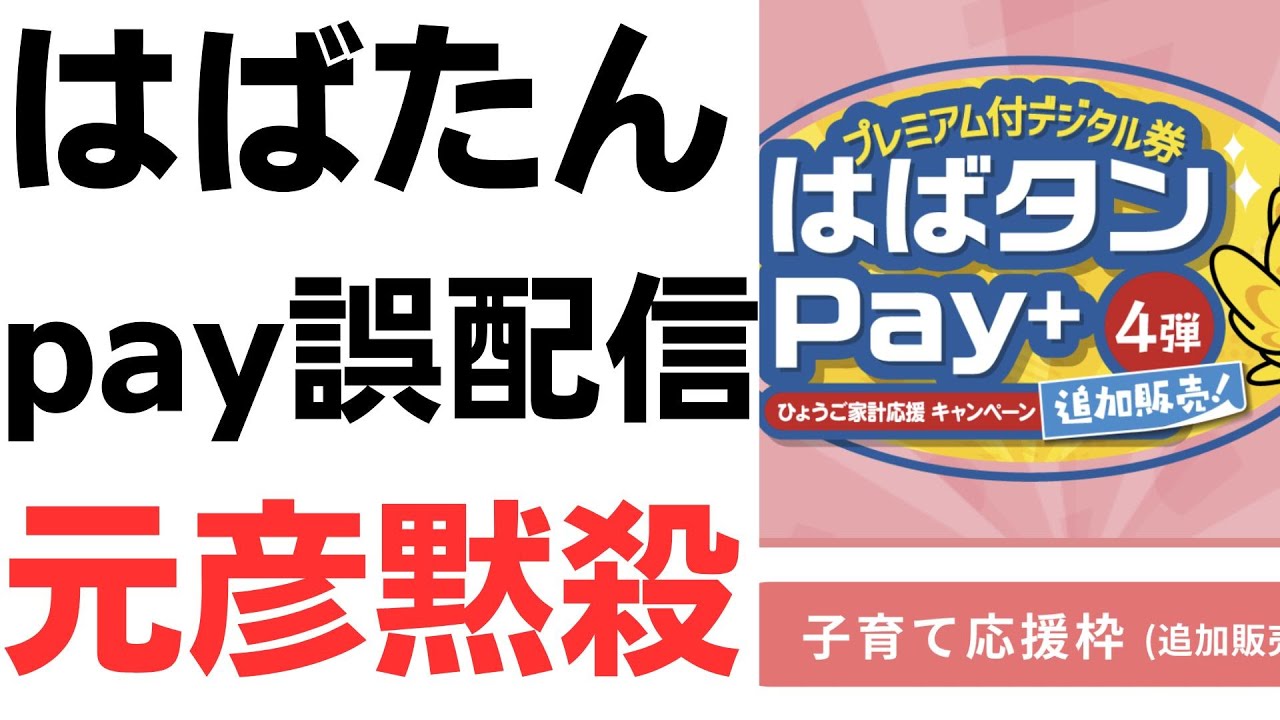 はばタンPay＋誤配信後の県の説明を扱う動画のサムネイル