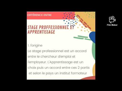 Vidéo: Différence Entre L'apprentissage Et Le Stage