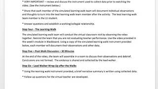 Module 3 Week 4 Learning Walks