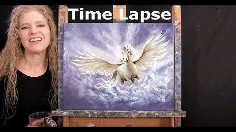 TIME LAPSE - Leer hoe je "PEGASUS" schildert met acrylverf - Eenvoudige stap-voor-stap schildertu...