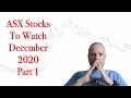 ASX Stocks to Watch December 2020: Part 1