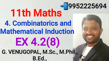 11th maths|exercise 4.2 q no 8|chapter 4|combinatorics and mathematical induction|explained in tamil