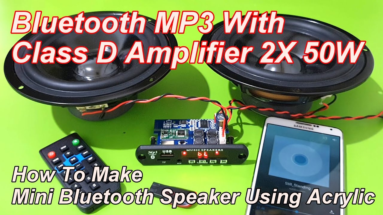 Bluetooth MP3 With Class D Amplifier 2X 50W 