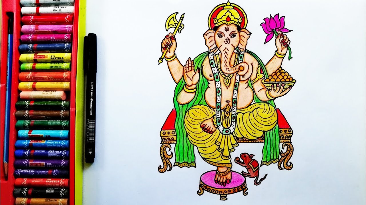 Lexica - Drawing of ganesha for a children's coloring book