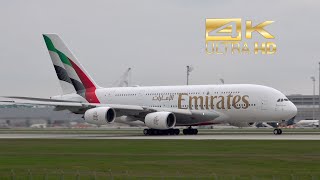 (4K) New Livery Airbus A380-861 Emirates A6-EOG departure at Munich Airport MUC EDDM