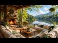 ☀️ Sunny Lakeside Jazz Cafe | Fresh Morning Coffee Music for Work, Study &amp; Positive Energy